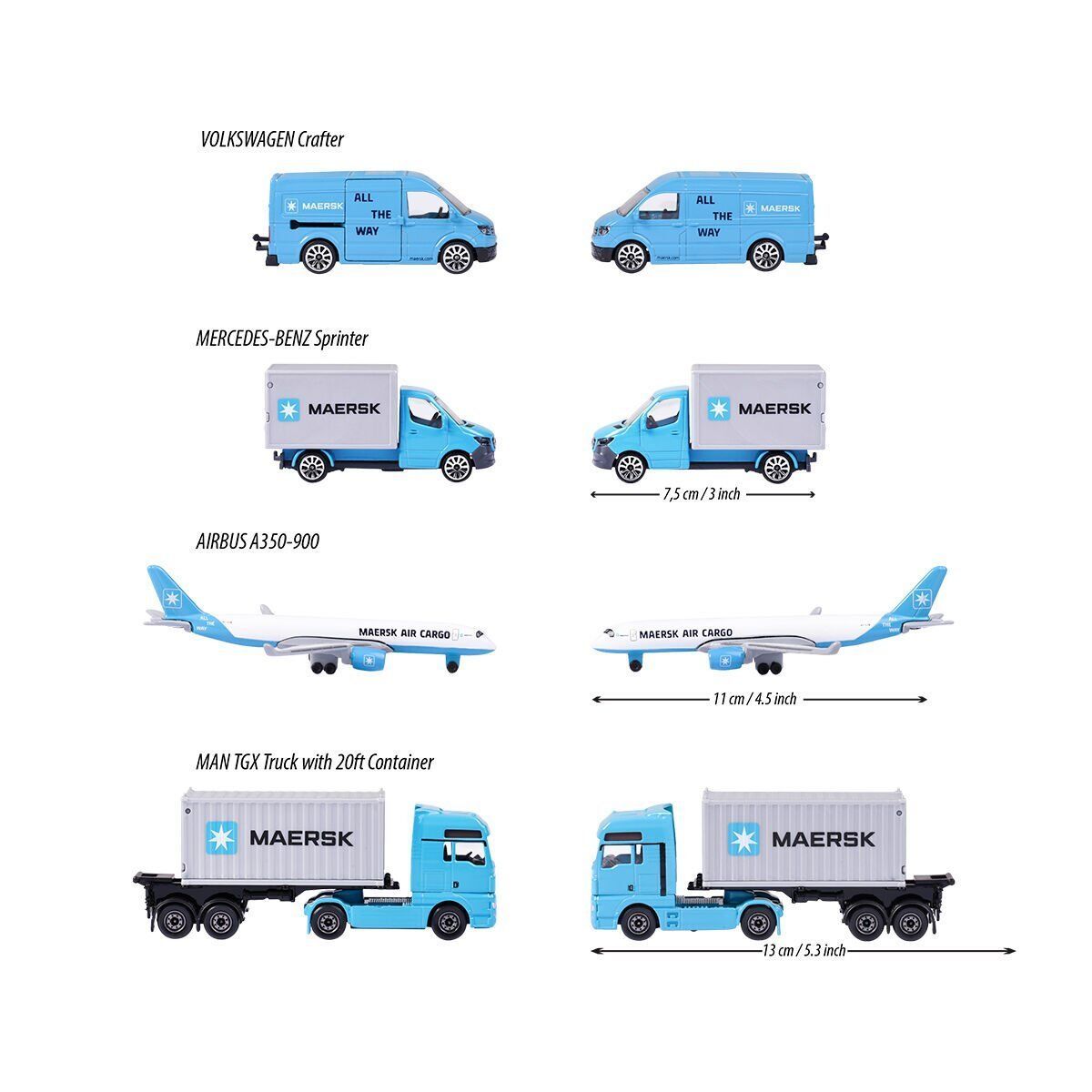 212057290 Majorette MAERSK Lojistik Arabaları 4 Parça -Simba