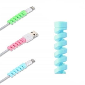 4lü Apple, Android Şaj Kablosu Koruyucu Silikon Spiral Yay Aparat - 1 Adet Fiyatıdır