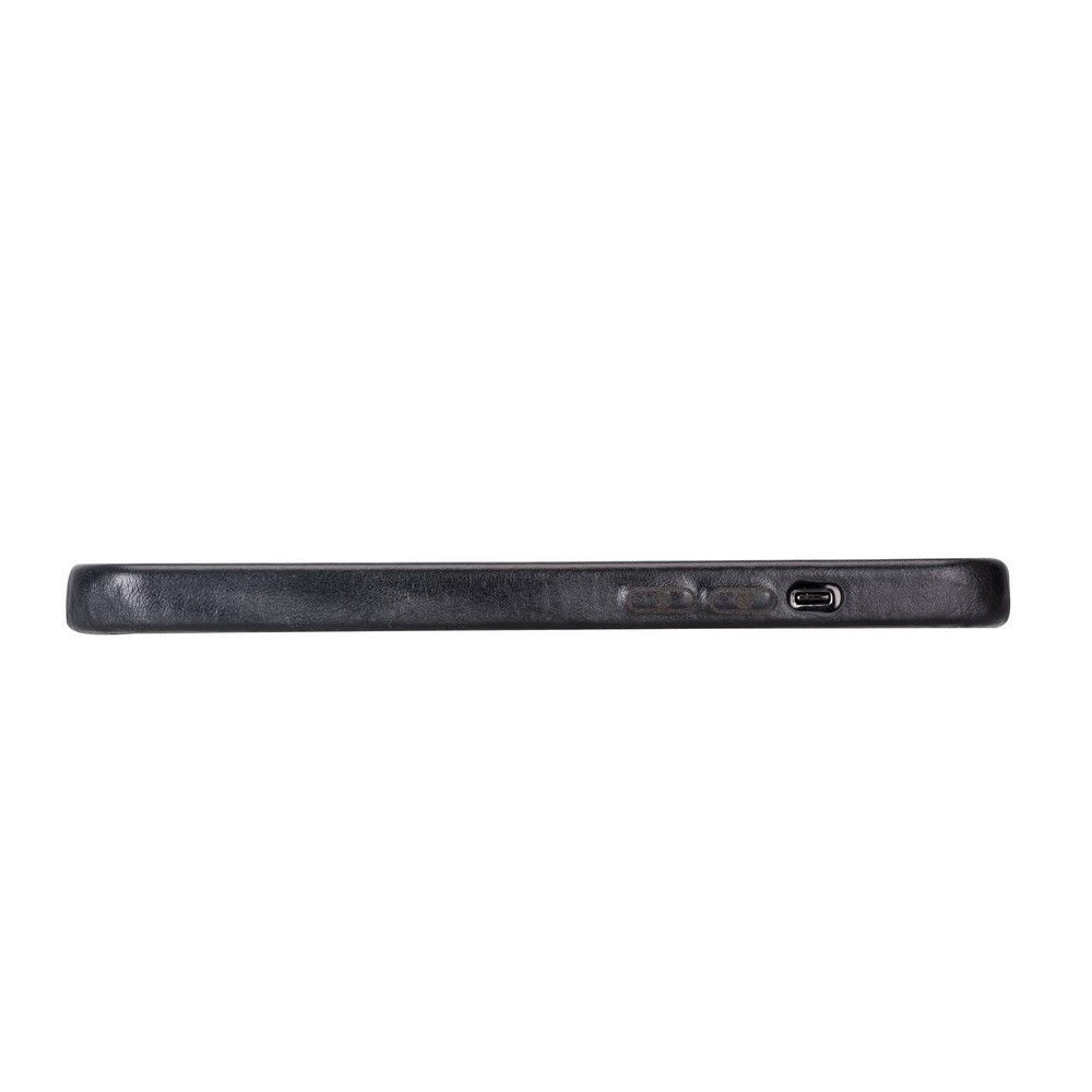 Apple iPhone 12 Pro Max Uyumlu Deri Arka Kapak ROCK RST1 Siyah