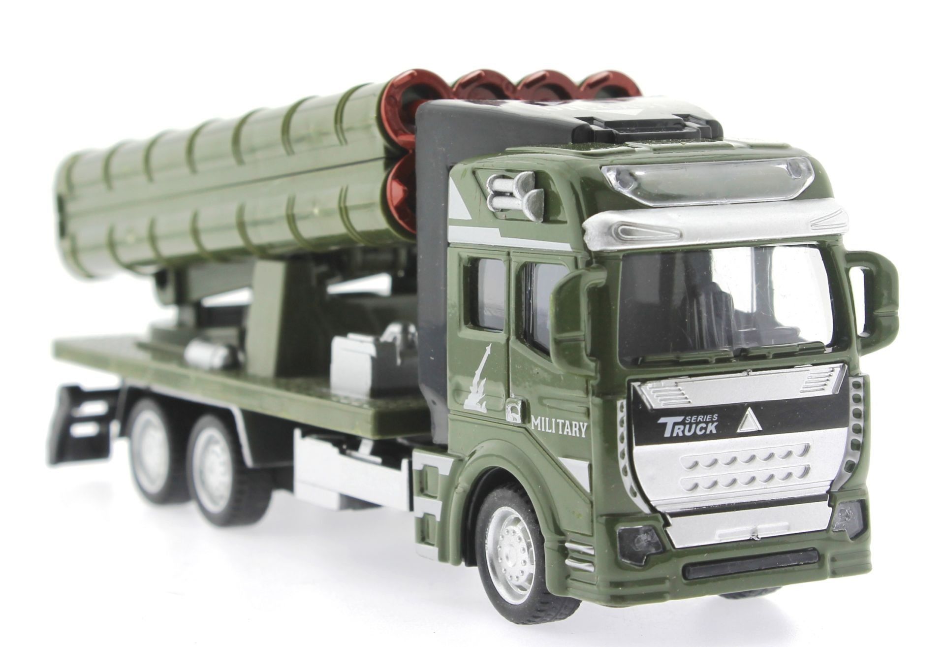 Sürtmeli Die Cast Metal Roketatar Rampalı Askeri Kamyon