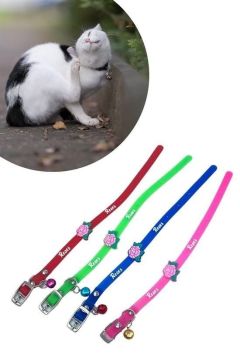 Çıngıraklı Zilli Sevimli Renkli Slikon Kedi Köpek Boyun Tasması - 1 Adet Stokta Olan Gönderilir