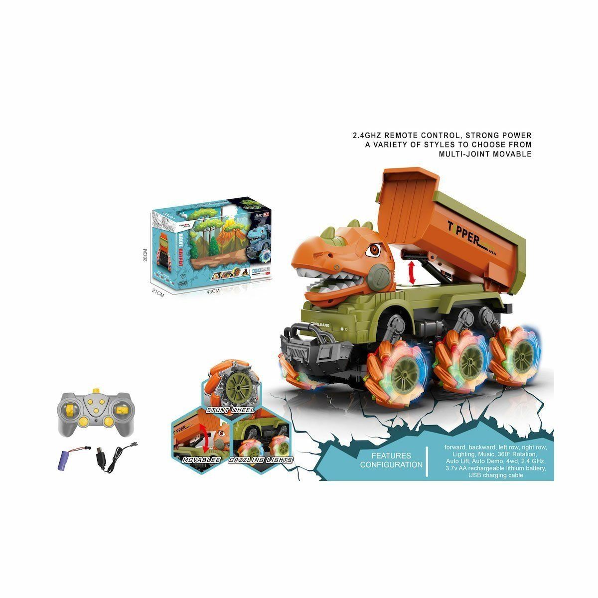 YJ-078-4 Kumandalı Sesli ve Işıklı Dinazor