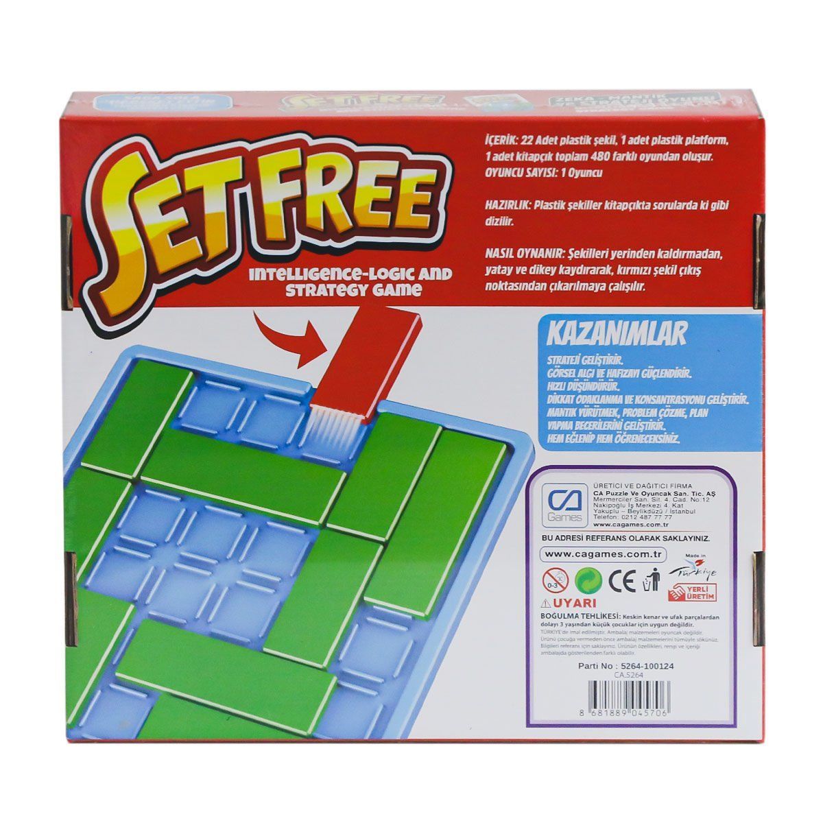 620 CAPLS-5264 Setfree Zeka, Mantık ve Strateji Oyunu