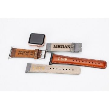 Apple Watch Uyumlu Deri Kordon 42-44-45mm NM4-AS4 Kahve