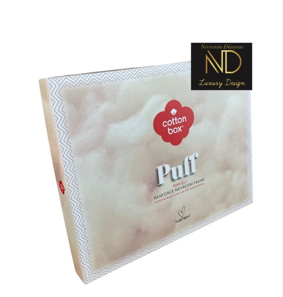 Cotton Box Puf Nakışlı Ranforce Çift Kişilik Nevresim Takımı Elio Bakır Siyah