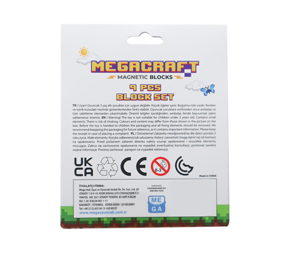 Megacraft 9 Parça Gri Taş Blok