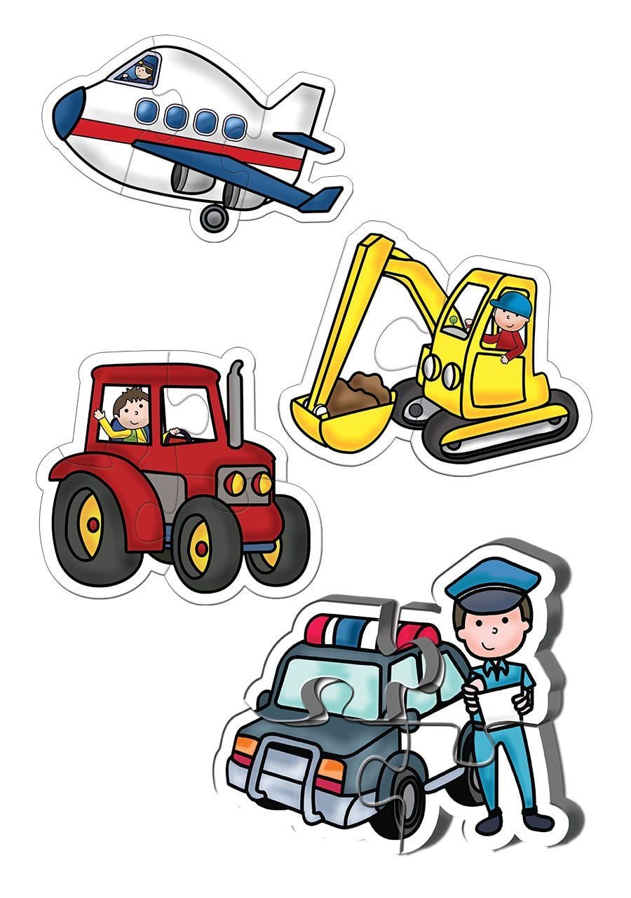 KS Baby Puzzle 4 in1 Meslekler ve Taşıtlar / Jobs and Vehicles
