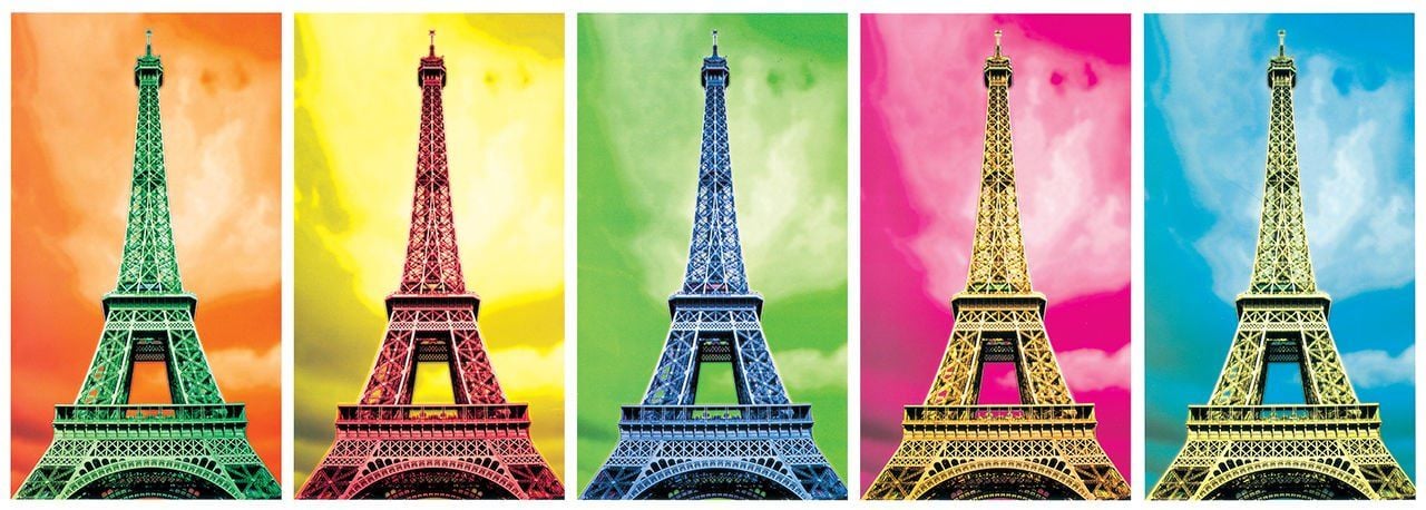 KS Puzzle 1000 Parça Panoramik Pop Art Eyfel Kulesi