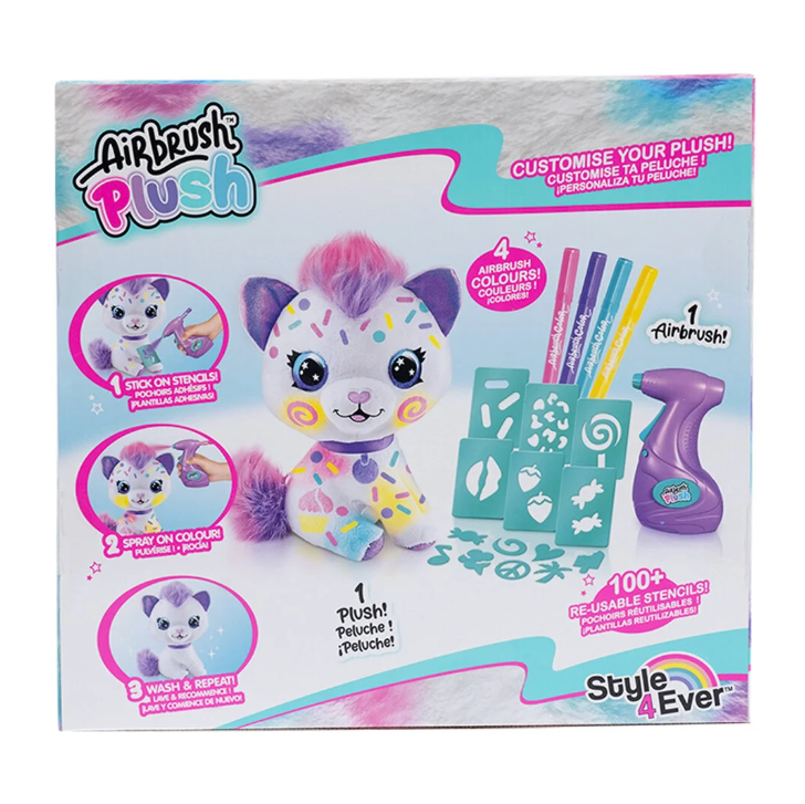 Airbrush Plush Boyanıp Yıkanabilen Peluş Kedi