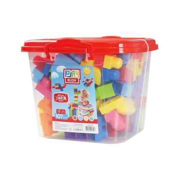 Play Blox Yapı Oyuncakları 107 Parça Kovalı Parlak Renkler Mega Blok Seti 3103
