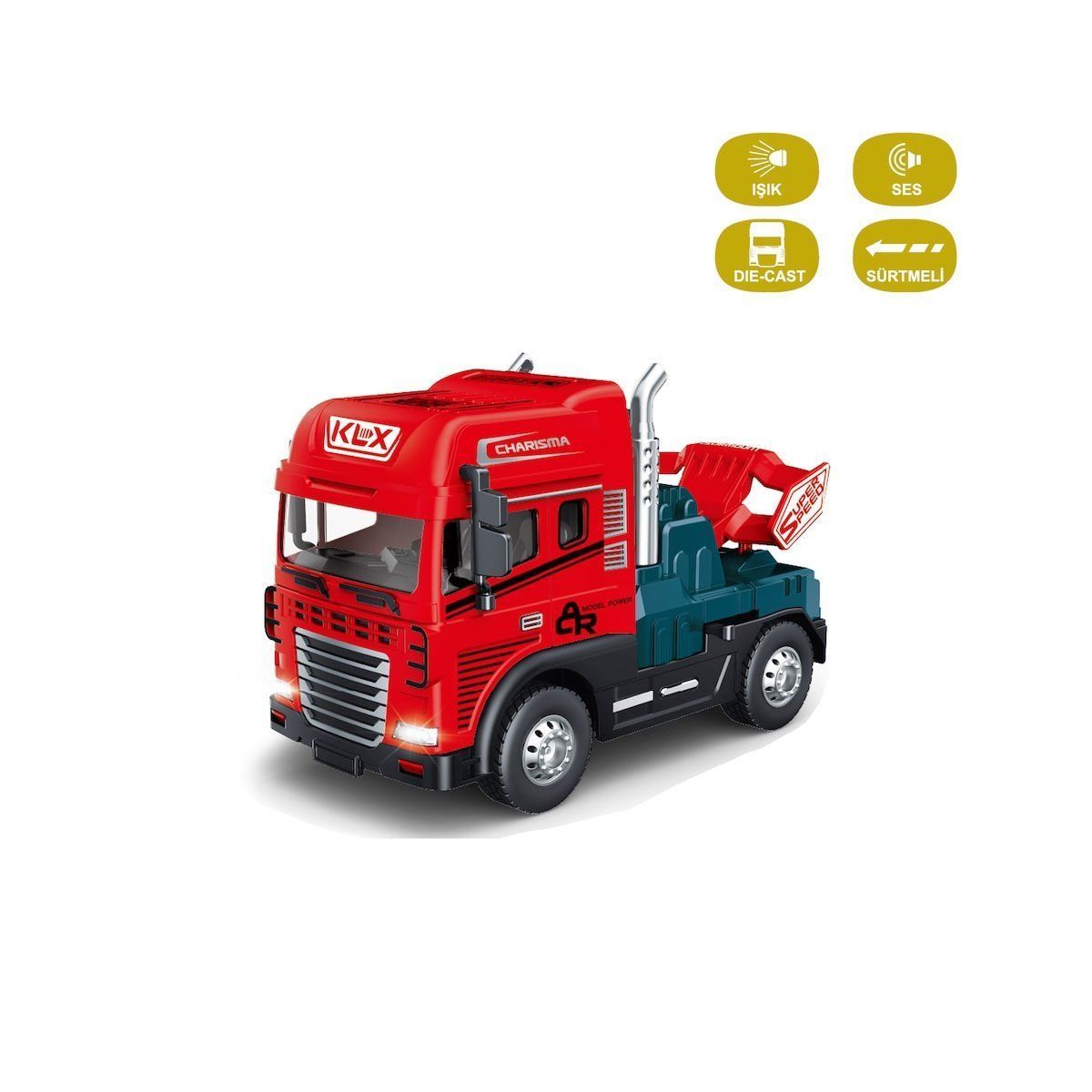 KLX600-345 Sürtmeli Işıklı Müzikli 1:24 Çekici (Tır Kafası) -1 adet fiyatıdır