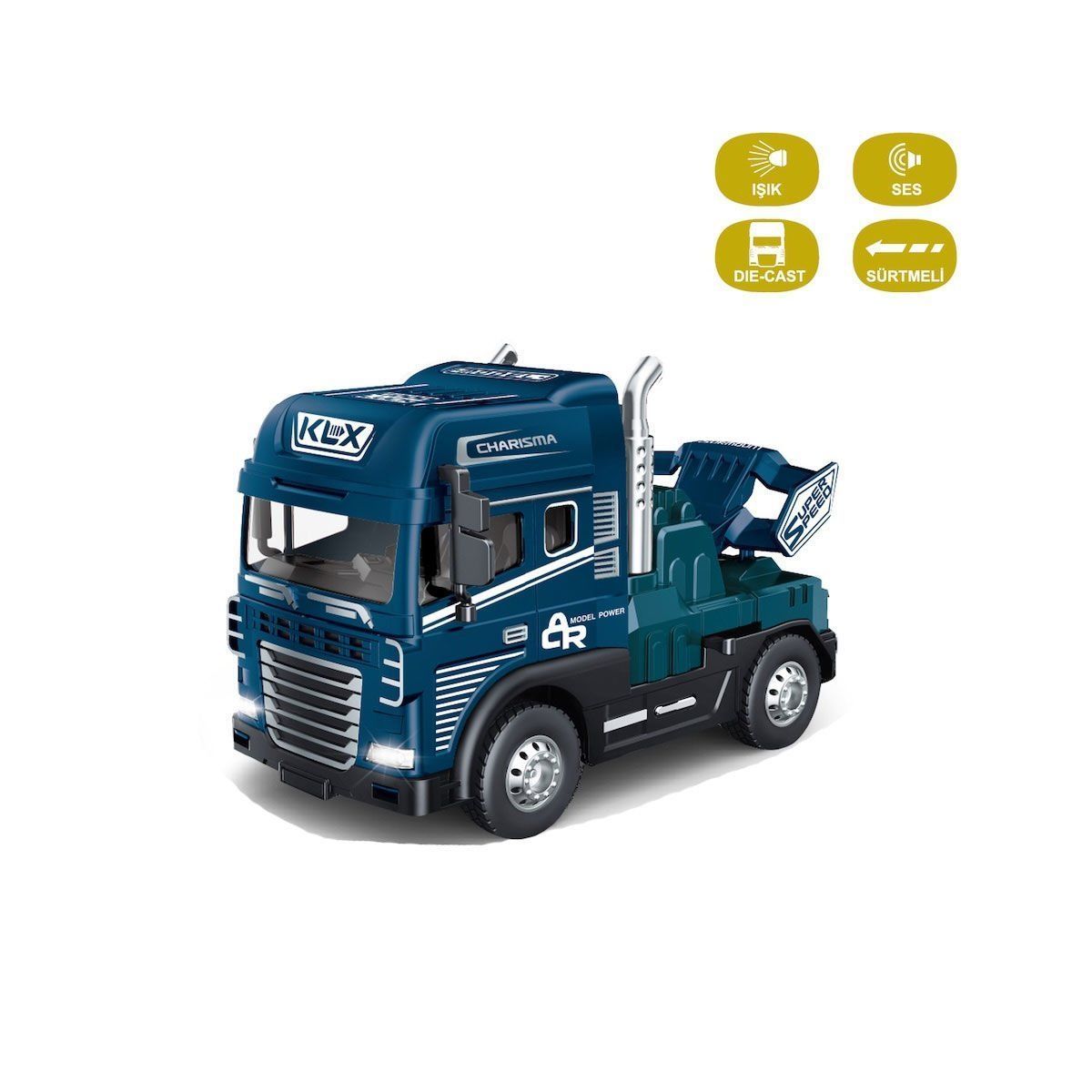 KLX600-345 Sürtmeli Işıklı Müzikli 1:24 Çekici (Tır Kafası) -1 adet fiyatıdır