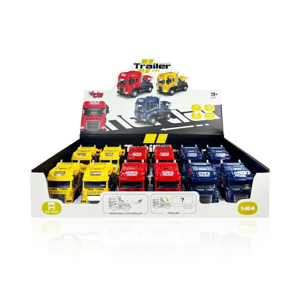 KLX600-345 Sürtmeli Işıklı Müzikli 1:24 Çekici (Tır Kafası) -1 adet fiyatıdır