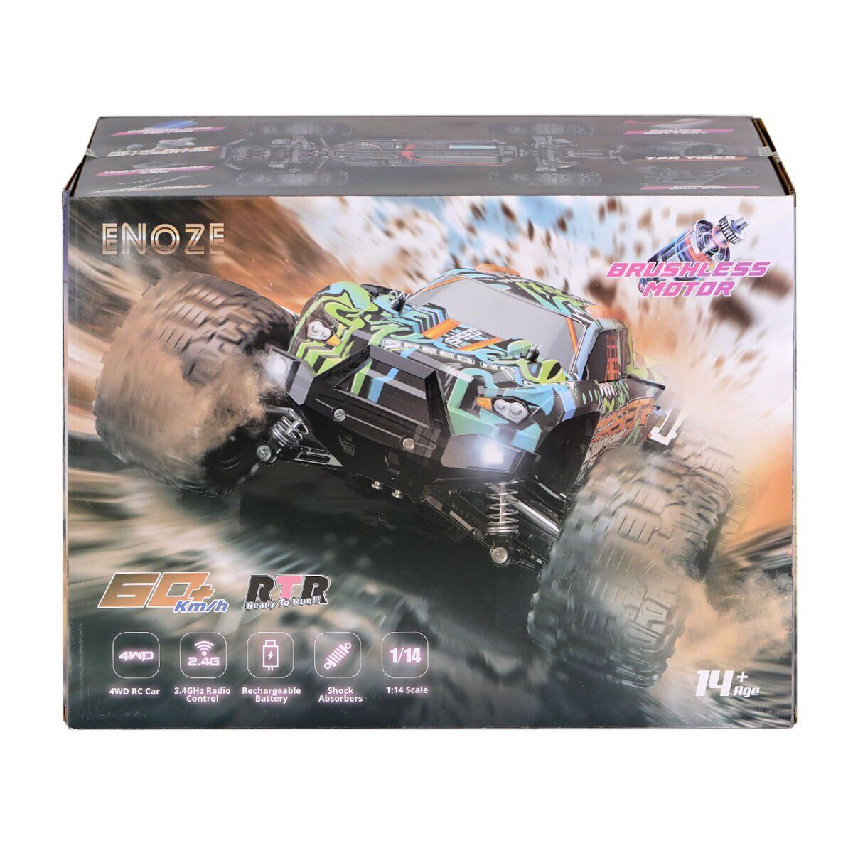 001E Kumandalı 4x4 Fırçası Motor 1:14 Gaser Arazi Aracı -Gepettoys