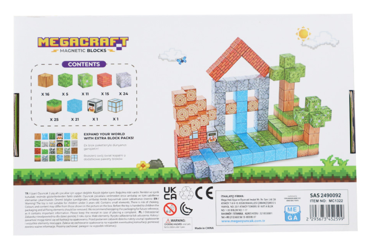 Megacraft Orman ve Ev Temalı Mıknatıslı Bloklar 119 Parça
