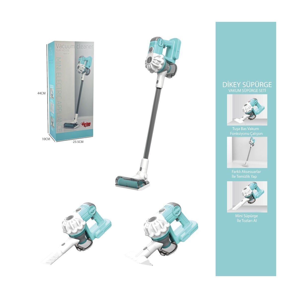 LS8807Q Vardem Dikey Elektrik Süpürgesi  Kapalı Kutu Yeşil-Gri  3 in1