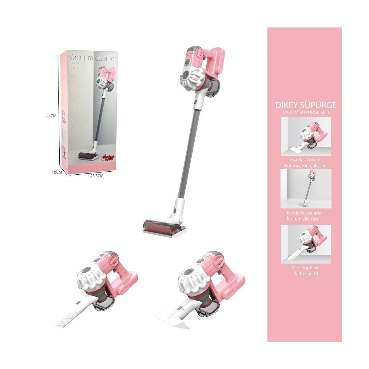 LS8807C - Vardem Dikey Elektrik Süpürgesi Pembe 3 in1  Kapalı Kutu