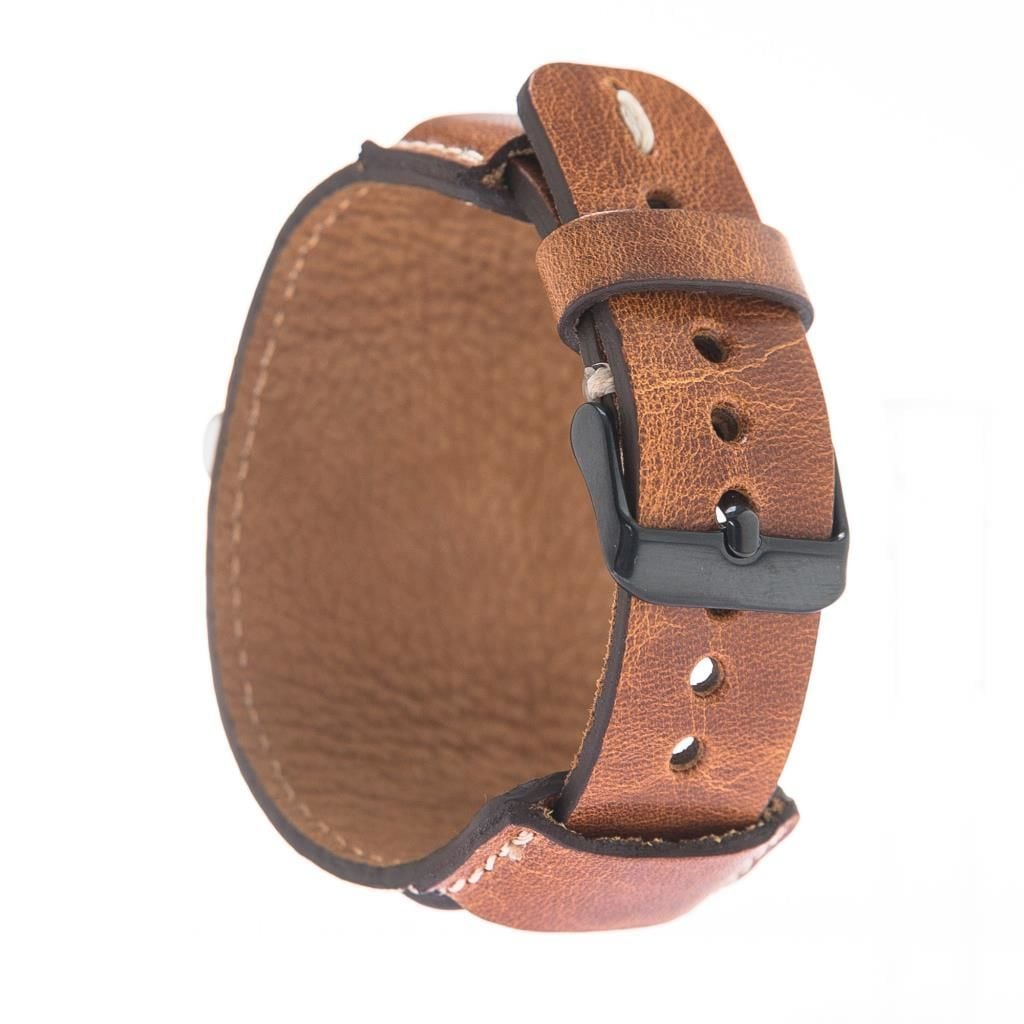 Apple Watch Uyumlu Deri Kordon 42-44-45mm Cuff V18