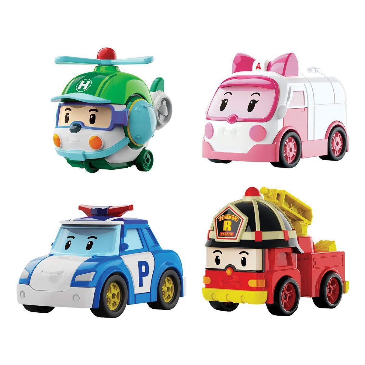 POLI MRT-760 Robocar Poli Mini Kasabanın Kurtarma Araçları 4lü Set