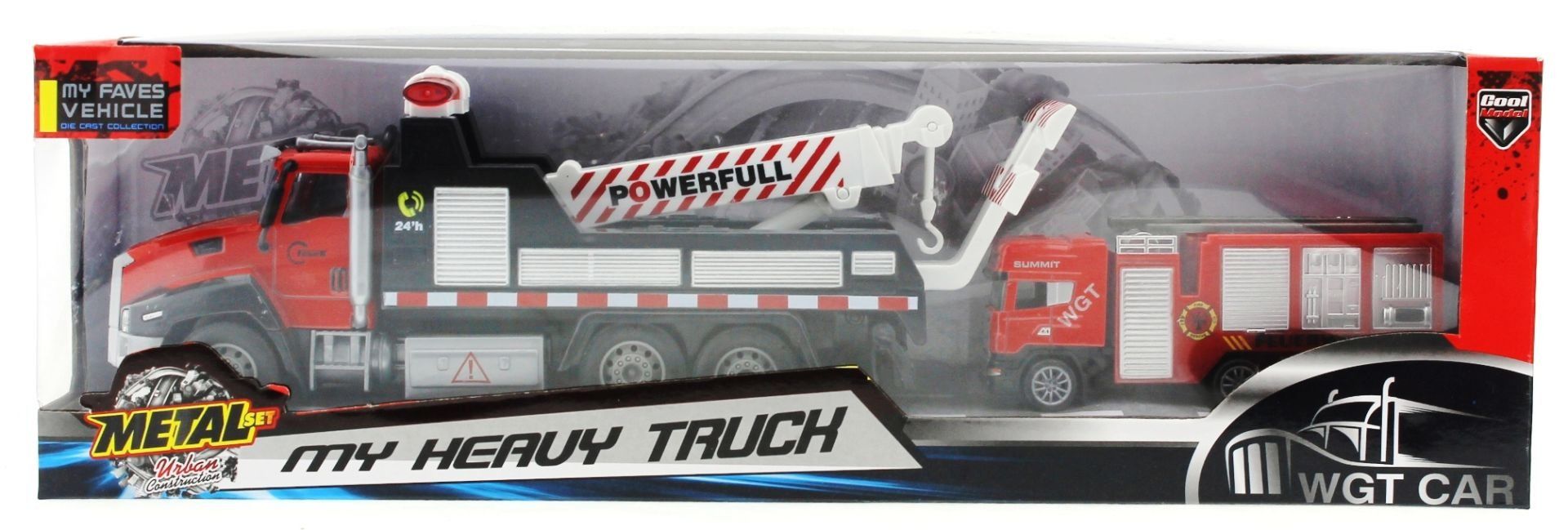 Die Cast Çek Bırak Vinçli Kurtarıcı ve Söndürücü İtfaiye Aracı