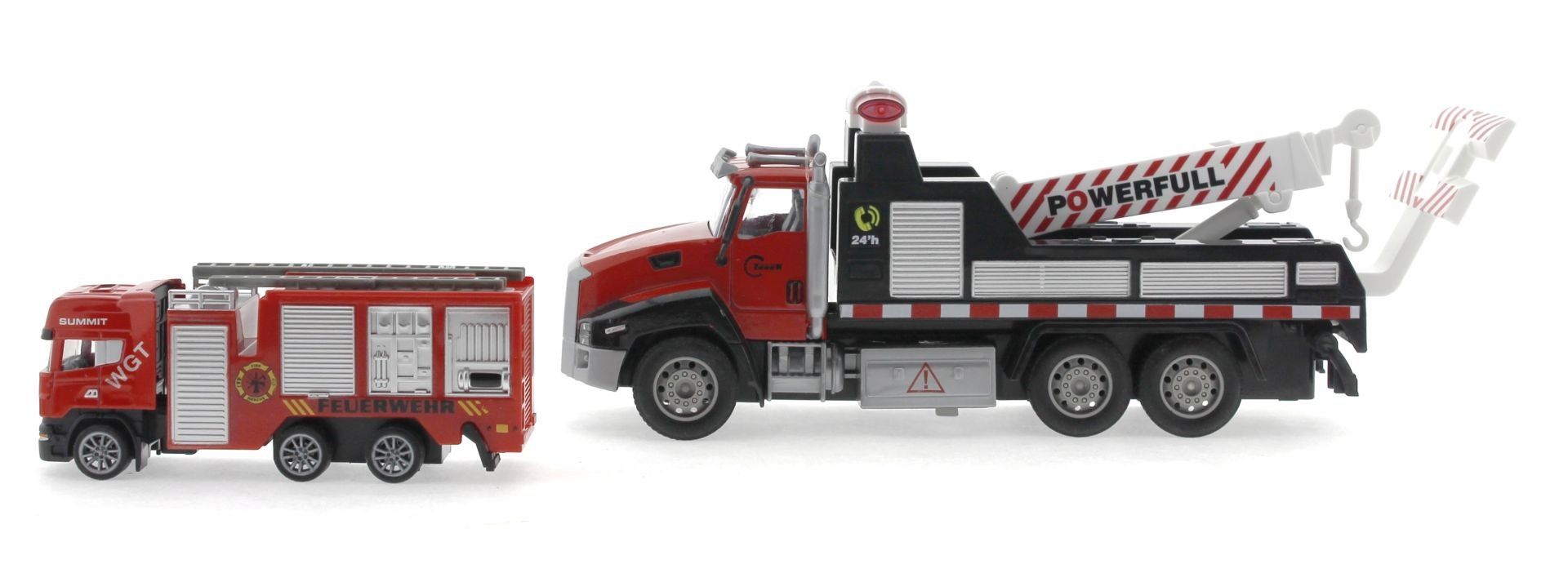 Die Cast Çek Bırak Vinçli Kurtarıcı ve Söndürücü İtfaiye Aracı