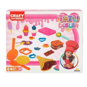 3493 Crafy Tatlı Düşler Oyun Hamuru Seti 200 g 22 Parça