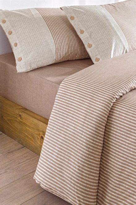 Özdilek Çift Kişilik Ranforce Nevresim Takımı Natural Line Somon