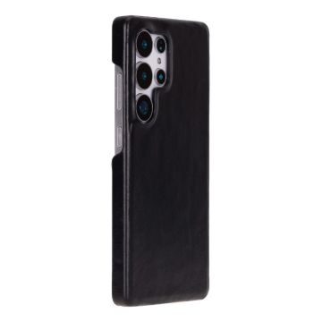 Samsung Galaxy S25 Ultra Uyumlu, Hakiki Deri, El Yapımı Arka Kapak, Kömür Siyah