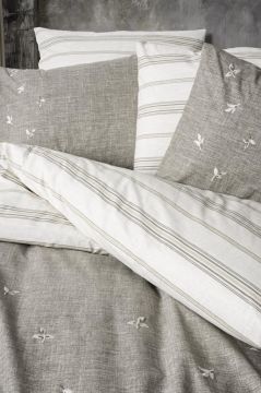 Cotton Box Klein Nakışlı Çift Kişilik Nevresim Takımı Moke Kahve