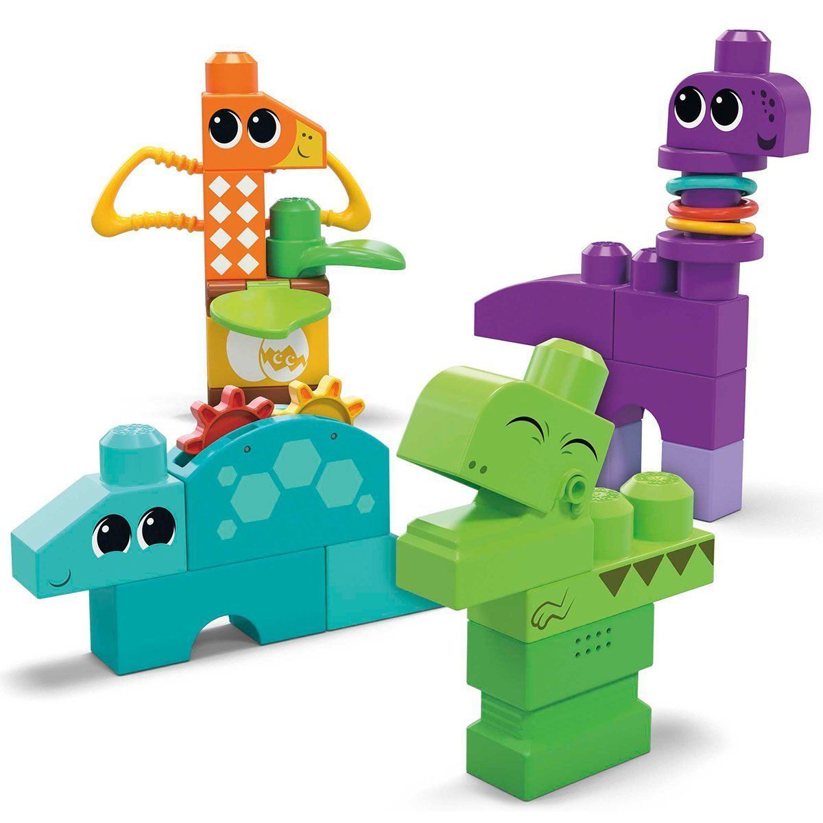 HKN43 Mega Bloks Sesli ve Hareketli Dinozorlar 24 parça +1 yaş