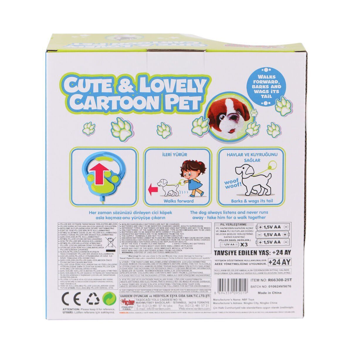 PR66308-25T Tasmalı Yürüyen Peluş Fransız Köpeği