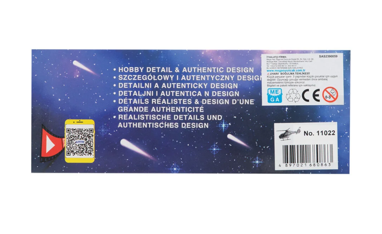 Kutulu Plastik Beyaz Helikopter