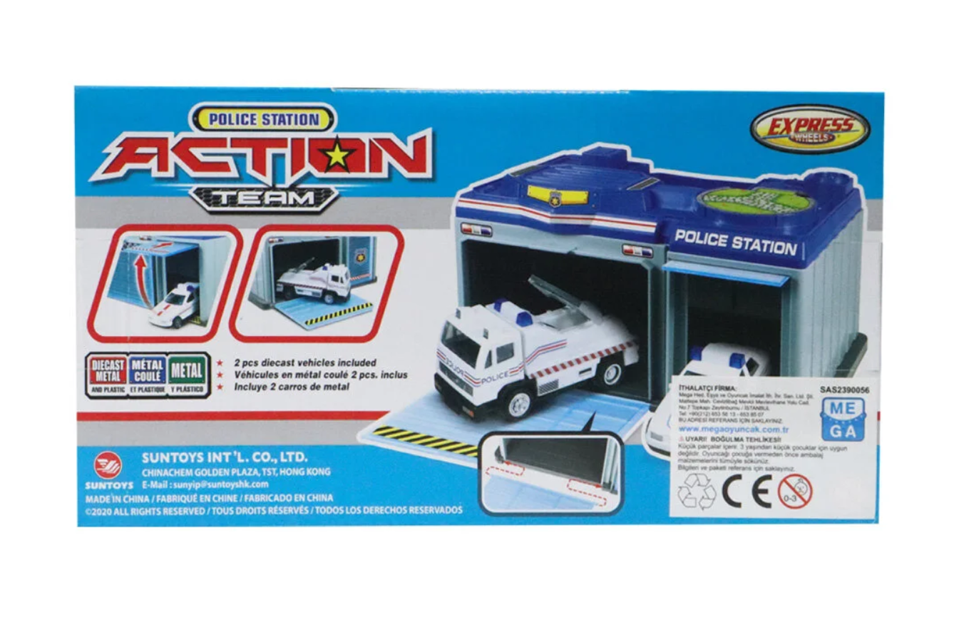 Express Wheels Metal Araçlı Çantalı Polis Seti