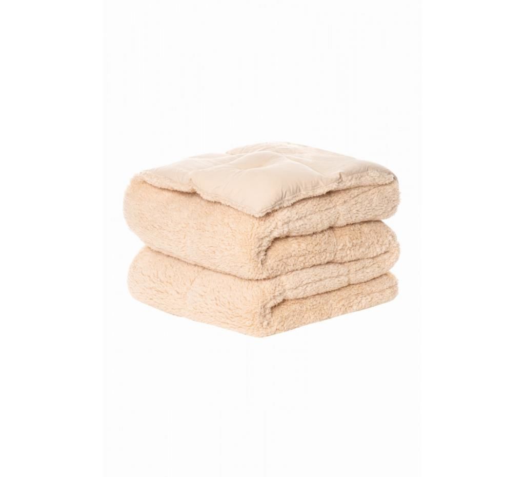 Cotton Box Peluş Çift Kişilik Yorgan Krem