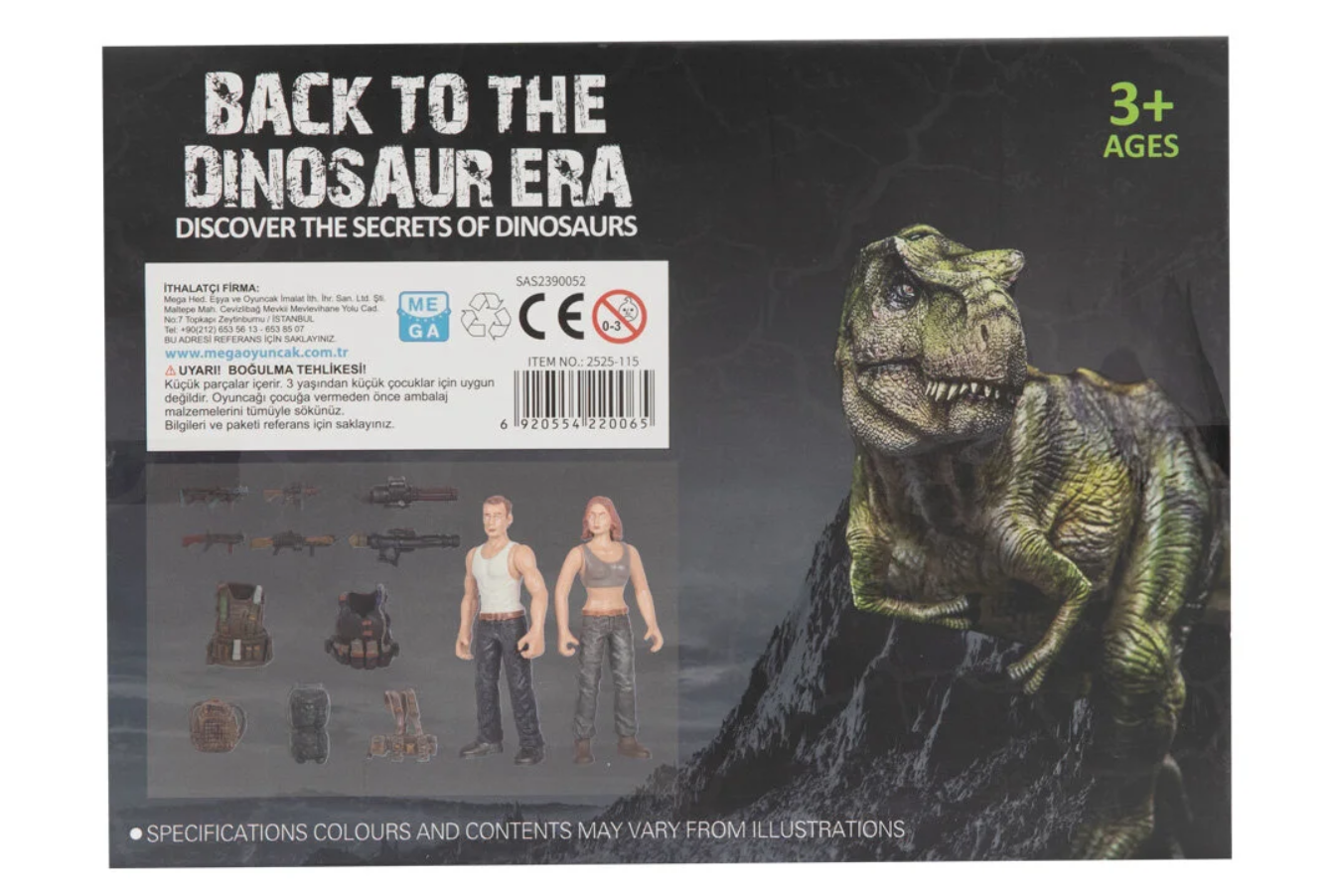 Erkek Figürlü Dinozorlu ve Aksesuarlı Oyun Seti
