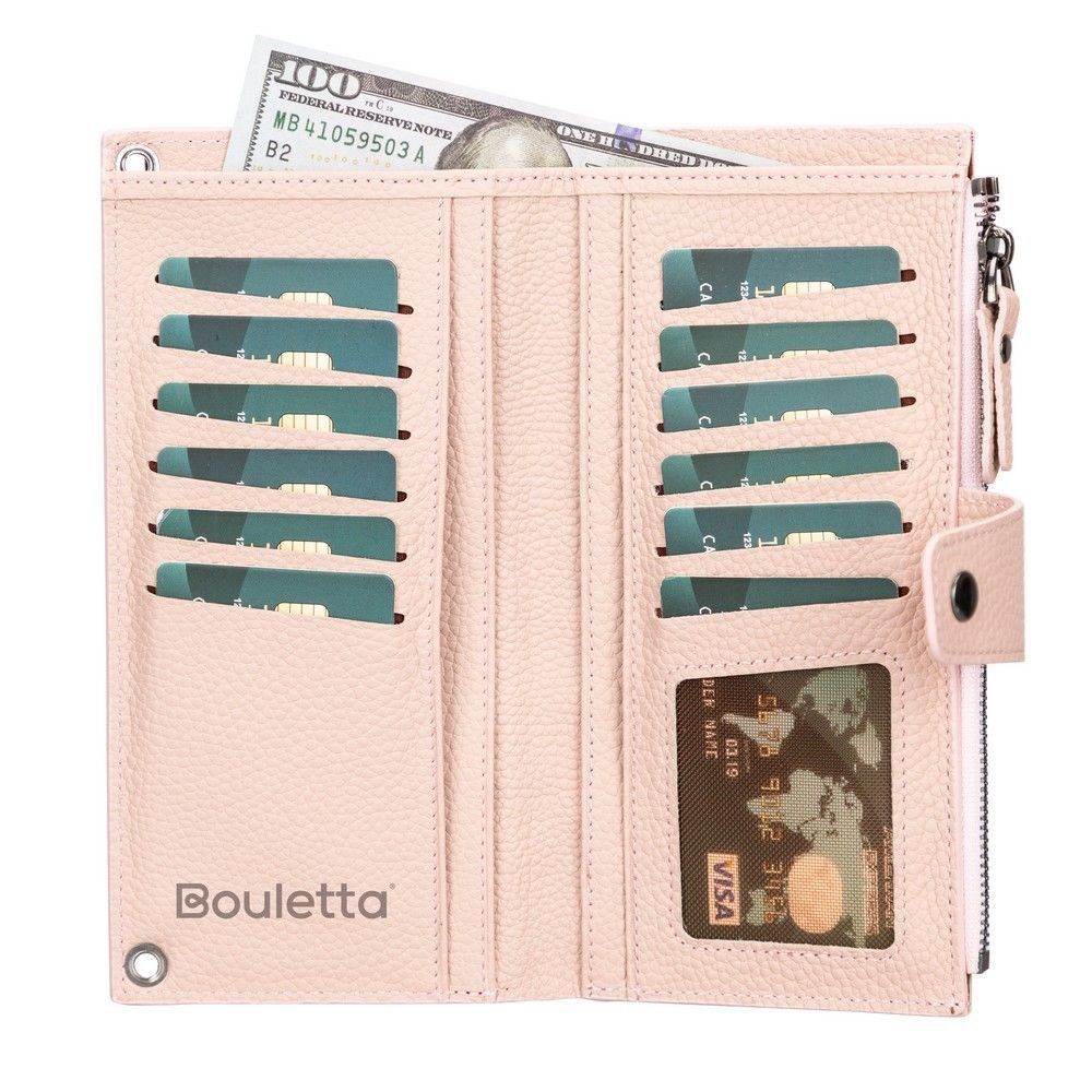 Lozan Strap 6.5 inch Uyumlu Deri Kartlıklı Kılıf ERC5 Pembe
