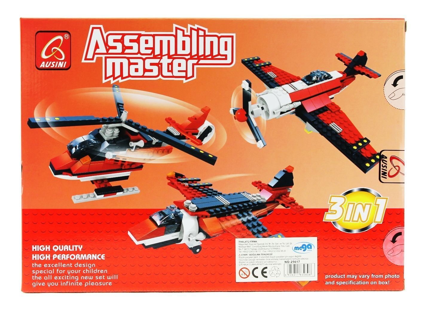 Ausini Assembling Master 3 in 1 265 Parça Hava Araçları Seti