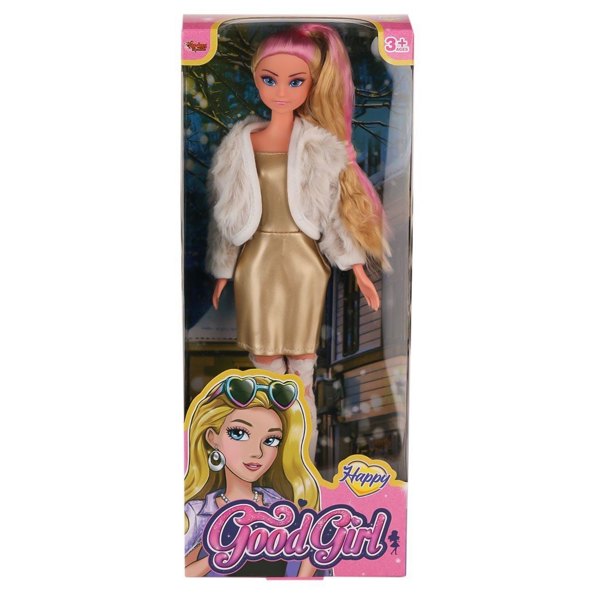 WG-115521  Ceketli Çizmeli Renkli Saçlı Bebek 29 cm -Vardem Oyuncak