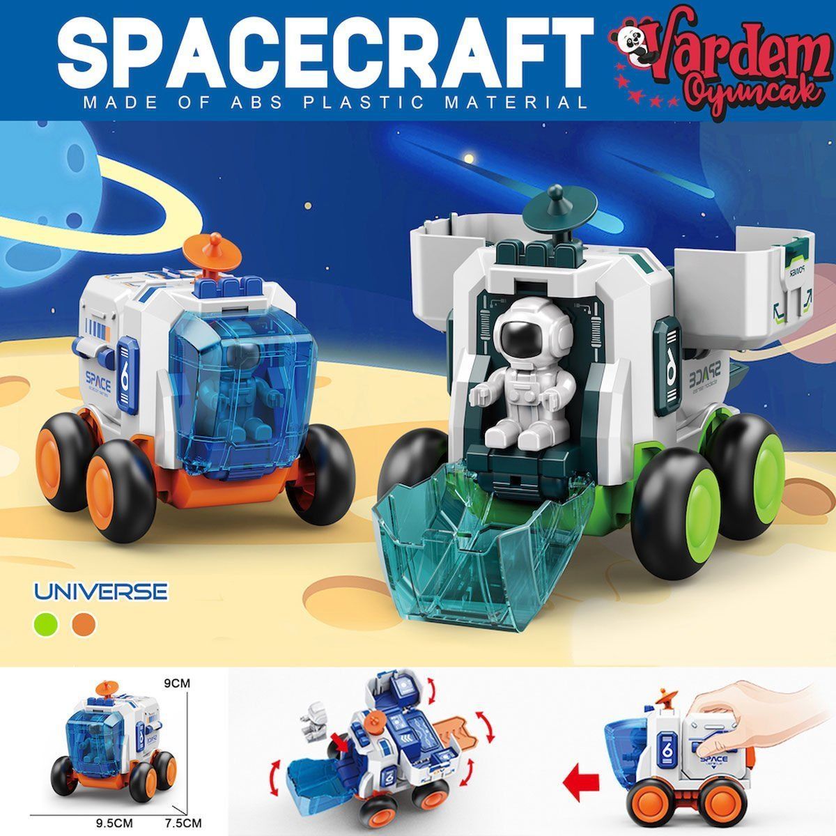 MG-D400-42 Sürtmeli Astronotlu Uzay Aracı - 1 Adet Stokta Olan Gönderilir