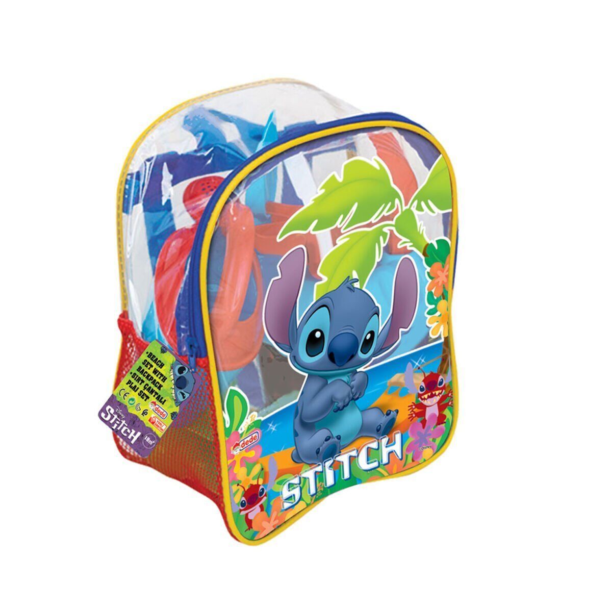 04063 Stitch Resimli Sırt Çantası Plaj Seti