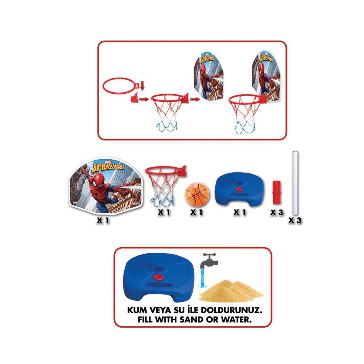 03404 Spiderman Ayaklı Basket Potası